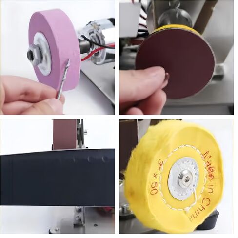 ماكينة صنفرة صغيرة بحزام منضدي، مبراة سكاكين كهربائية، ماكينة صنفرة كهربائية لصقل وتلميع النجارة لصنع سكين العمل المعدنية 4000-9000 دورة في الدقيقة in Kuwait