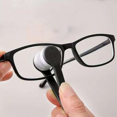 2PCS Portable Multifunctional Brush, Glasses Cleaning Brush Portable Multifunctional Glasses Microfiber Sunglasses Wipe, Black in Saudi Arabia