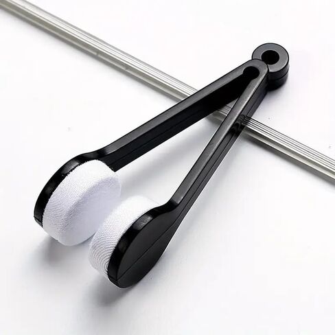 2PCS Portable Multifunctional Brush, Glasses Cleaning Brush Portable Multifunctional Glasses Microfiber Sunglasses Wipe, Black in Saudi Arabia