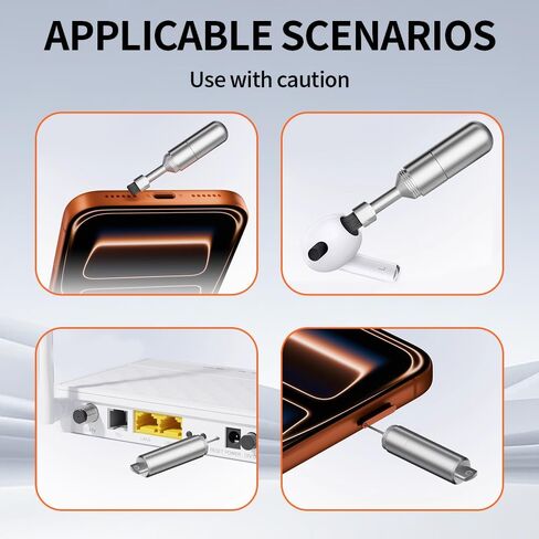 2Pcs 2-in-1 Portable SIM Card Ejector with Cleaning Brush and Key Ring | Aluminum Alloy, Includes Cleaning Kit for Phones and Earbuds, Compatible with iPhone and Others in Saudi Arabia
