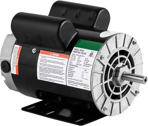 محرك ضاغط هواء SPL 5 HP، محرك كهربائي بإطار 3450 دورة في الدقيقة 184T، 230 فولت، طول العمود 1.88 بوصة، عمود بمفتاح 5/8 بوصة، دوران مزدوج CW/CCW لمعدات الأغراض العامة لضاغط الهواء in Kuwait
