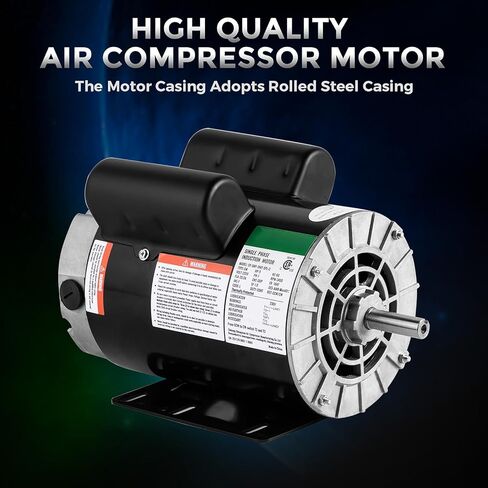 محرك ضاغط هواء SPL 5 HP، محرك كهربائي بإطار 3450 دورة في الدقيقة 184T، 230 فولت، طول العمود 1.88 بوصة، عمود بمفتاح 5/8 بوصة، دوران مزدوج CW/CCW لمعدات الأغراض العامة لضاغط الهواء in Kuwait