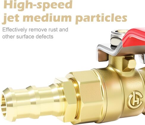 Sand Blaster Gun Kit, Ceramic Sandblasting Gun Part, Brass Ball Valve and Connector with Nozzle Tip (1/8" ID), Valve Type Sandblaster Adapter, Sandblast Nozzle Tip in Kuwait
