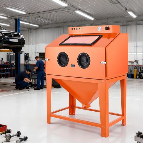 VEVOR Heavy Duty Sandblasting Cabinet Kit, Industrial-Grade Steel Sand Blasting Cabinet with Dual Blasting Guns & 1.6HP Dust Collector for Oversized Parts Surface Finishing, Rust Removal in Saudi Arabia