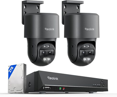 حزمة REOLINK TrackMix PoE RLN8-410 مع محرك أقراص ثابتة سعة 2 تيرابايت، تكبير هجين 6X، 355 مقلاة و90 إمالة، تتبع تلقائي، تسجيل 24/7، نظام كاميرا أمان بدقة 8 ميجابكسل in Kuwait