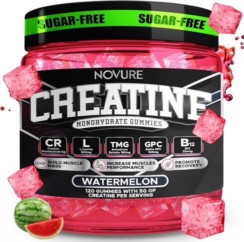 Creatine Monohydrate Gummies 5000mg – Advanced Muscle & Focus Blend with Alpha GPC, B12 & Taurine – Vegan, Sugar-Free, Blueberry & Raspberry Flavors – Made in USA, 120 Gummies (30 Servings) in Saudi Arabia
