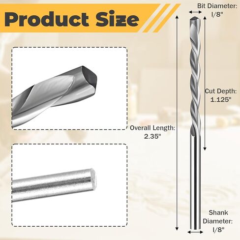100 Pcs Drywall Bit, Drywall Cutting Tools, 1/8 Inch Spiral Saw Tip Cutting Bits, Drywalls Guide Point Cuttings Bits, Used with Spiral Saw and Power Tools, for Wood and Plastic (Silver) in Saudi Arabia