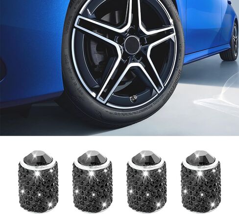 4PCS Valve Stem Caps, Handmade Crystal Rhinestone Universal Car Tire Valve Caps, Attractive Dustproof Bling Car Accessories Stem Air Caps Covers for Cars, Trucks, SUV and Motorcycles (Pink) in Saudi Arabia