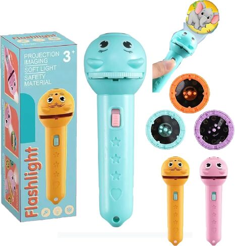 3 Slide Films Projection Torch Light Toy-24 Random Patterns, Kids Christmas Projector Flashlights, Torch Projector Flashlight for Kid,Creative Story Beam Fun Entertainment Gift (red) in Kuwait