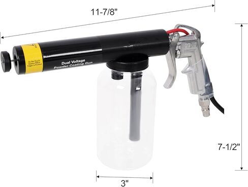 نظام طلاء مسحوق مزدوج الجهد 15 كيلو فولت/25 كيلو فولت، آلة طلاء مسحوق محمولة مع زجاجة شفافة وبخاخ إلكتروستاتيكي، 120 فولت للمشاريع المعدنية لقطع غيار السيارات DIY - مجموعة طلاء مسحوق كاملة in Kuwait