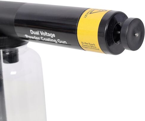 نظام طلاء مسحوق مزدوج الجهد 15 كيلو فولت/25 كيلو فولت، آلة طلاء مسحوق محمولة مع زجاجة شفافة وبخاخ إلكتروستاتيكي، 120 فولت للمشاريع المعدنية لقطع غيار السيارات DIY - مجموعة طلاء مسحوق كاملة in Kuwait
