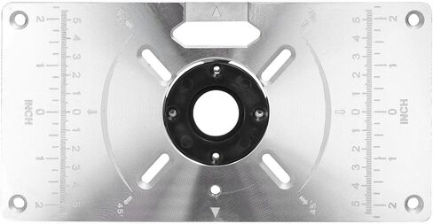 Router Table Insert Plate,Router Table Insert Plate Aluminum Trimming Machine Engraving Flip Board with 4 Rings for Woodworking in Saudi Arabia