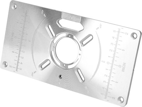 Router Table Insert Plate,Router Table Insert Plate Aluminum Trimming Machine Engraving Flip Board with 4 Rings for Woodworking in Saudi Arabia