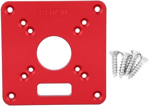 Aluminum Alloy 6061 Router Base Plate, 120 x 120 x 8mm Double Scale Router Table Insert Plate, Router Insert Plate Woodworking Trimming Engraving Machine, Red in Saudi Arabia