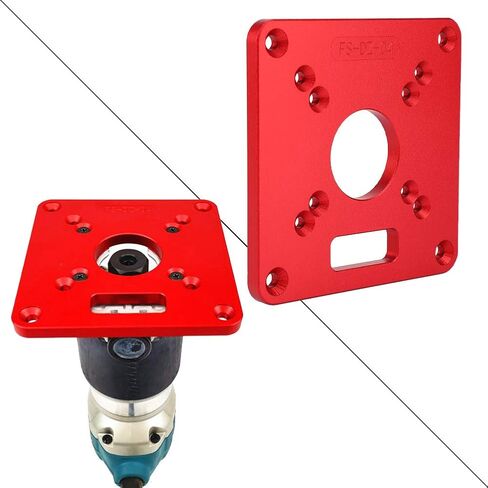 Aluminum Alloy 6061 Router Base Plate, 120 x 120 x 8mm Double Scale Router Table Insert Plate, Router Insert Plate Woodworking Trimming Engraving Machine, Red in Saudi Arabia