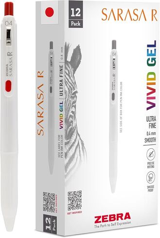 Zebra Pen Sarasa R Retractable Gel Pen, Extra Fine Point 0.4mm, School & Journaling Supplies, Rubber Grip, Binder Clip, Assorted Water-Resistant Ink, 7-Pack (47807) in Saudi Arabia