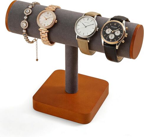 T-Bar Bracelet Display Stand, Wooden Base Jewelry Holder, Space Saving Design for Personal Use and Vendors (Old Lace) in Saudi Arabia