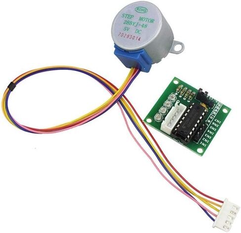 محرك المكونات الإلكترونية 28BYJ-48 5V 4-Phase DC Gear Stepper Motor + لوحة القيادة ULN2003 لمجموعة DIY (قطر العمود: 28BYJ 48 وULN2003) in Kuwait