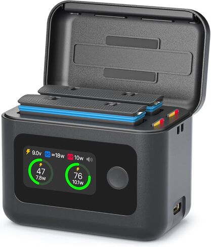 Fast Battery Charger for Insta360 X4 Air,27W Intelligent Two Way Charger Hub w/LCD Display Shows Battery SOC,Batteries Not Included in Saudi Arabia