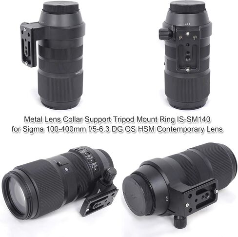 حامل طوق عدسة معدني ثلاثي الأرجل للكاميرا متوافق مع عدسة Sigma 100-400mm f/5-6.3 DG OS HSM المعاصرة (EF & F Mount)، لوحة إطلاق سريعة مدمجة من النوع Arca-Swiss لرأس كروي ثلاثي القوائم in Kuwait