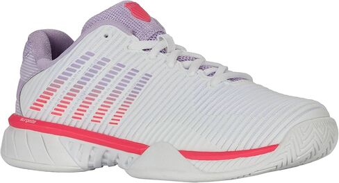 K-Swiss Women's Hypercourt Express 2 Tennis Shoe (White/Orchid Petal/Neon Blaze) in Saudi Arabia
