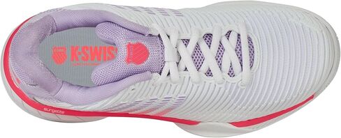 K-Swiss Women's Hypercourt Express 2 Tennis Shoe (White/Orchid Petal/Neon Blaze) in Saudi Arabia