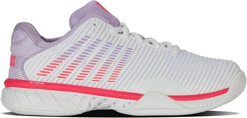 K-Swiss Women's Hypercourt Express 2 Tennis Shoe (White/Orchid Petal/Neon Blaze) in Saudi Arabia