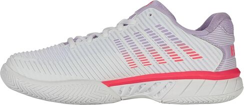 K-Swiss Women's Hypercourt Express 2 Tennis Shoe (White/Orchid Petal/Neon Blaze) in Saudi Arabia