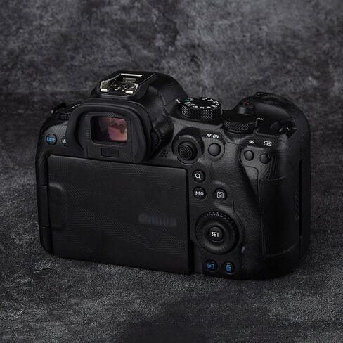 for Canon EOS R6 Mark II Camera Skin Anti-Scratch R6 II Protective Sticker 3M Film Body Protector R62 (Triangle Black+Matte Black) in Saudi Arabia