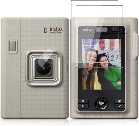 [2+2] حزمة واقي شاشة لـ instax mini LiPlay + مع واقي عدسة، زجاج مقسى بصلابة 9H لـ instax mini LiPlay plus، مضاد للخدش، خالٍ من الفقاعات، وضوح عالي الدقة in Kuwait