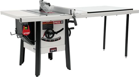 منشار طاولة JET ProShop II مقاس 10 بوصات، مقاس 52 بوصة، أجنحة مصبوبة، 1-3/4 HP، 120V 1Ph (JPS-10) in Saudi Arabia
