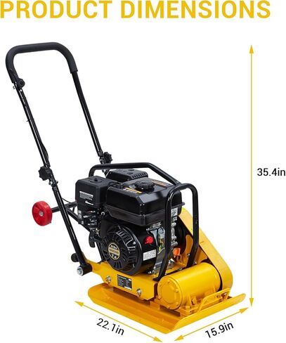 7HP Plate Compactor, 212CC Gas Engine Jump Jack Compactor, 4200 Lb Compacting Force, 5600 VPM Pavement 22.1x15.9 Inch Plate Compactor for Sidewalks, Asphalt, Pavers, Landscaping in Saudi Arabia