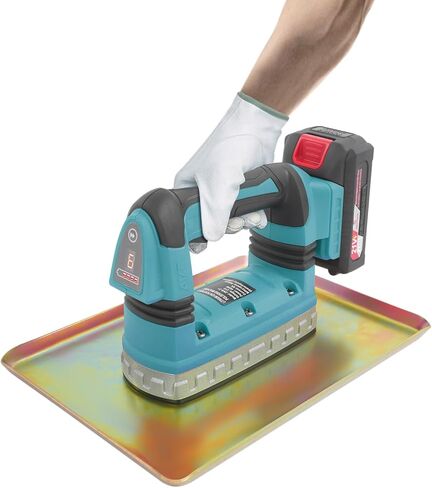 Cordless Concrete Vibrator, Battery-powered Portable Handheld Cement Vibrating Troweling Machine with Display,0-6000 RPM Concrete Flat Plate Vibrator (Blue) in Saudi Arabia