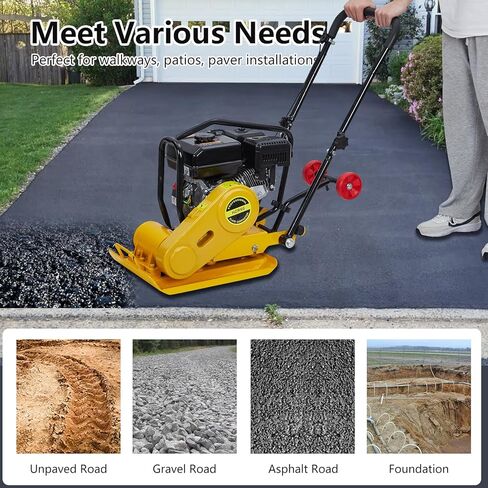 7HP Plate Compactor, 212CC Gas Engine Jump Jack Compactor, 4200 Lb Compacting Force, 5600 VPM Pavement 22.1x15.9 Inch Plate Compactor for Sidewalks, Asphalt, Pavers, Landscaping in Saudi Arabia