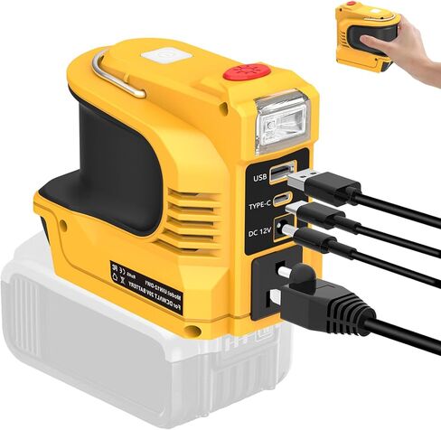 محول طاقة 220 وات لبطارية Craftsman 20V V20، محول بطارية DC 20V إلى AC 110-120V، مولد محطة الطاقة، محول شاحن مع منفذ USB واحد ومنفذ واحد من النوع C ومنفذ تيار متردد ومخرج تيار مستمر 12 فولت/5 أمبير، ضوء LED in Kuwait