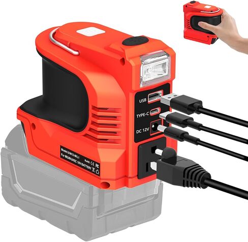 220W Power Inverter for Craftsman 20V V20 Battery,DC 20V to AC 110-120V Battery Inverter,Power Station Generator,Charger Adapter with 1 USB Port & 1 Type-C & 1 AC Outlet &1 DC Output 12V/5A,LED Light in Saudi Arabia