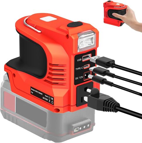 220W Power Inverter for Craftsman 20V V20 Battery,DC 20V to AC 110-120V Battery Inverter,Power Station Generator,Charger Adapter with 1 USB Port & 1 Type-C & 1 AC Outlet &1 DC Output 12V/5A,LED Light in Saudi Arabia
