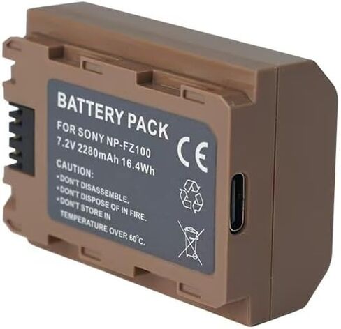 Reflex Camera NP-FZ100 Replacement Battery Compatible with Sony Cameras – 2280mAh High-Capacity Li-ion Power Pack (FZ100 Battery) in Saudi Arabia