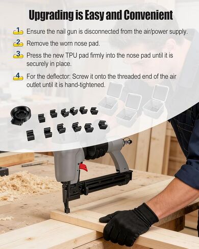 وسادة أنف Brad Nailer تناسب كابل Porter BN125A، 12 قطعة من وسادة TPU الناعمة وعاكس الهواء مع صندوق تخزين، وسادات أنف لمسدس الأظافر من أجل تسمير دقيق in Kuwait
