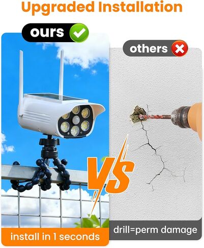 Solar Powered Fake Dummy Camera, Simulated Surveillance Dome Cameras with Motion Sensor, IP66 Waterproof Outdoor Security Light for Porh Fence Garages Warehouses (Octopus Tripod/6000K) in Saudi Arabia