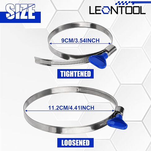 10 Pcs 90-112mm Adjustable Key-Type Stainless Steel Hose Clamps Thumb Screw Pipe Clamps for Pipeline Engineering, Dryer Ventilation Outlets, Dust Collection Hoses, Ducts, PVC Pipes in Saudi Arabia
