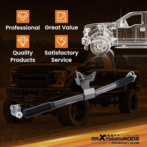 maXpeedingrods Dual Steering Stabilizer 2-8'' Lift for Ford F-250 F-350 4WD Super Duty 2005-2024, G1 Version in Saudi Arabia