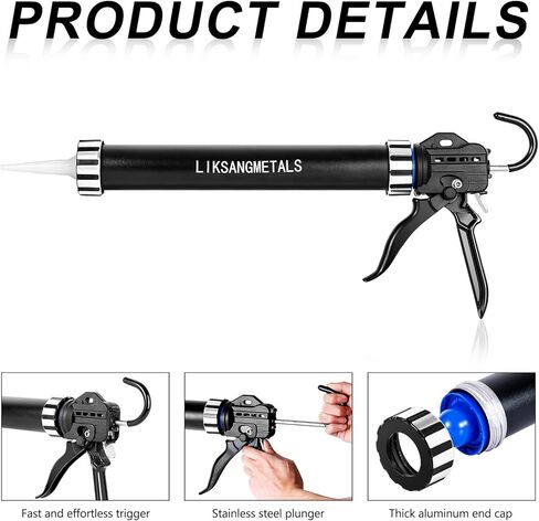 Sausage glue gun, 15 bearing force saving, aluminium tubeblack (Black two) in Kuwait