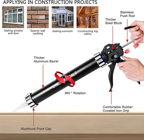 Sausage glue gun, 15 bearing force saving, aluminium tubeblack (Black two) in Kuwait