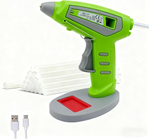 Cordless Hot Glue Gun Kit Includes 30 Hot Glue Sticks, Switch with 10W Drip-proof Design with 15-Second Fast Heating, Suitable for DIY Crafts, Fabric, Wood & Home Repairs (Blue) in Saudi Arabia