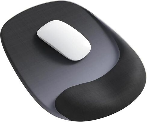 Ergonomic Mouse Pad with Wrist Rest, Gel Mousepad with Wrist Support, Computer Mouse Pad with Lycra Fabric for Efficient Office ＆ Gaming & Home, Anti-Slip Base Suitable for All desks (Gradient Black) in Saudi Arabia