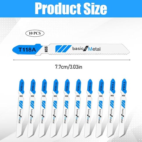 10 Pcs Jigsaw Blades 3 Inch T118A Jig Saw Blades Basic for Metal T Shank Jigsaw Replacement Blade in Saudi Arabia