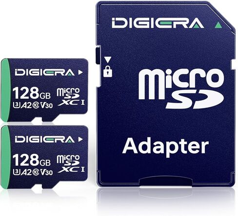 بطاقة ذاكرة CT100 microSDXC UHS-I بسعة 128 جيجابايت مع محول - حتى 100 ميجابايت/ثانية، C10، U3، V30، 4K UHD، A2، بطاقة Micro SD للهواتف الذكية والأجهزة اللوحية والكاميرات وأجهزة الألعاب والطائرات بدون طيار (عبوتان) in Kuwait