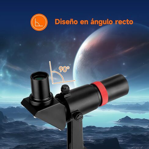 SVBONY SV182 Finderscope، مكتشف بصري للصورة الصحيحة بالزاوية اليمنى، نطاق مكتشف 6 × 30 مع حزمة شعيرات متقاطعة وقوس مع مرآة عازلة كهربية مقاس 2 بوصة قطرية للنجمة SVBONY SV188، مرآة قطرية 90 درجة in Kuwait