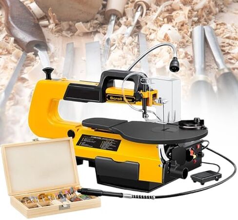 Electric Scroll Saw 180W - 16 Inch Throat Width, 550-1650 Rpm, Heavy-Duty Scroll Saw, for Wood DIY Projects in Saudi Arabia